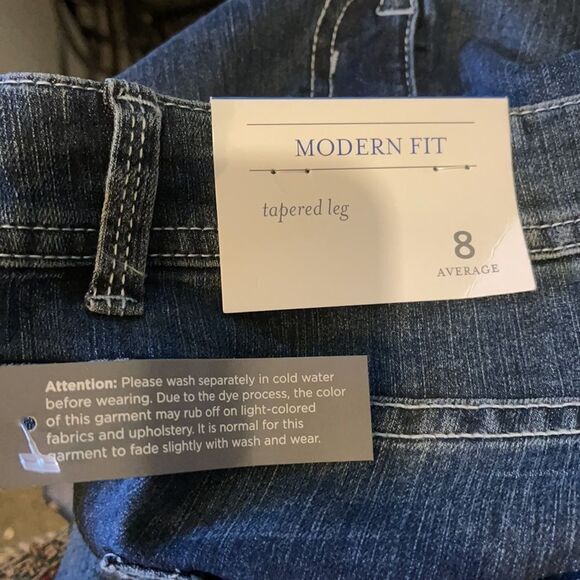 Christopher & Banks Tapered Leg Jeans Sequins 8 - Picture 15 of 16